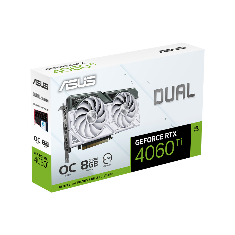 ASUS Dual -RTX4060TI-O8G-WHITE NVIDIA GeForce RTX 4060 Ti 8 Go GDDR6