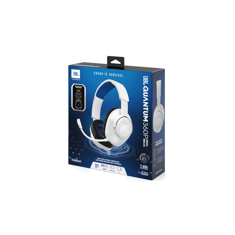 JBL Quantum 360P Casque Sans fil Arceau Jouer USB Type-C Bluetooth Bleu, Blanc