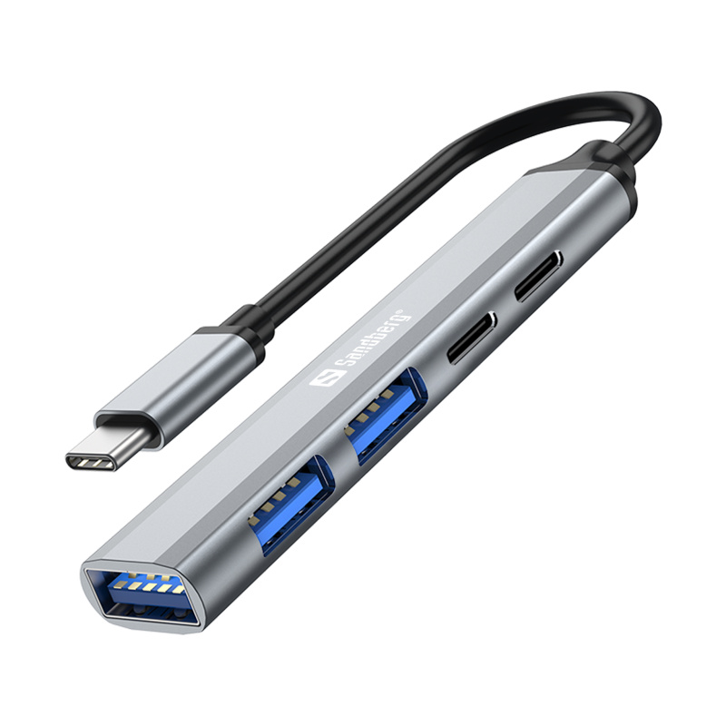 Sandberg 336-50 hub & concentrateur USB Type-C 5000 Mbit/s Gris