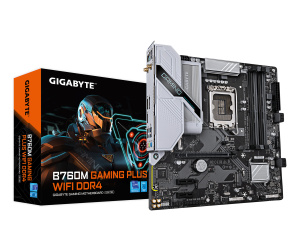 GIGABYTE B760M GAMING PLUS WIFI DDR4 Carte mère - Compatible avec les processeurs Intel Core de 14e génération, VRM 4+1+1 phases, jusqu'à 5333 MHz DDR4 (OC), 2xPCIe 4.0 M.2, Wi-Fi 6, LAN 1 GbE, USB 3.2 Gen 1