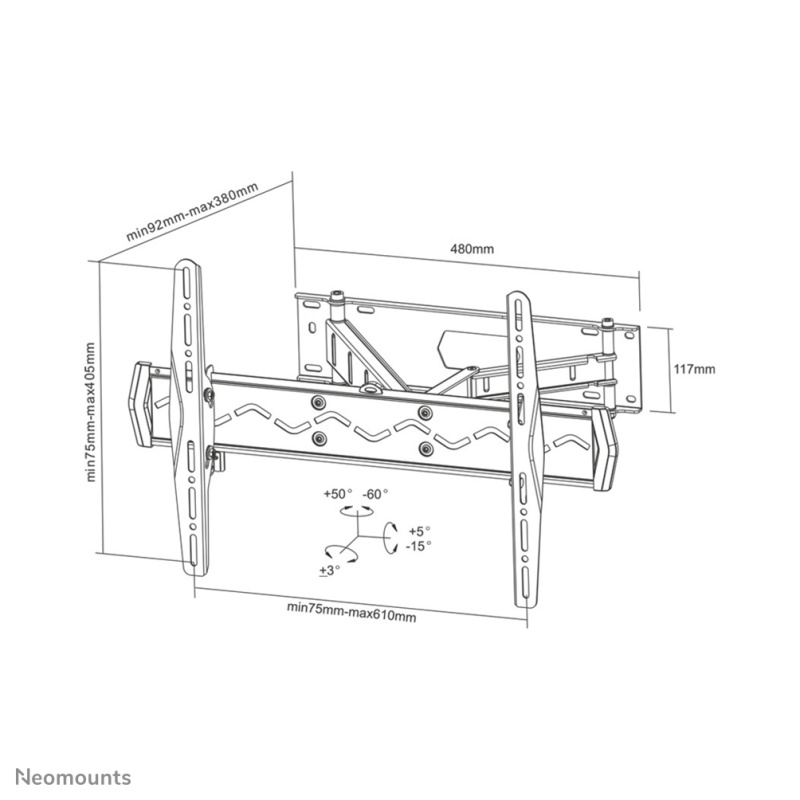 Neomounts LED-W560 Support pour écran mural 32-75" - orientable