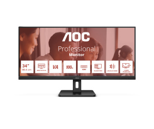 AOC U34E2M écran plat de PC 86,4 cm (34") 3440 x 1440 pixels Wide Quad HD Noir