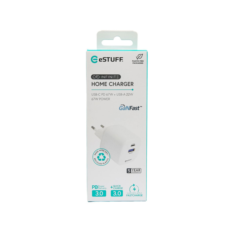 eSTUFF ES637065 chargeur d'appareils mobiles Universel Blanc Secteur Intérieure