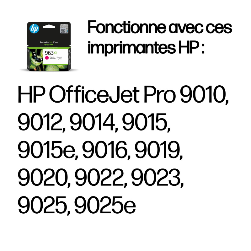 HP 963XL Cartouche d'encre magenta authentique, grande capacité