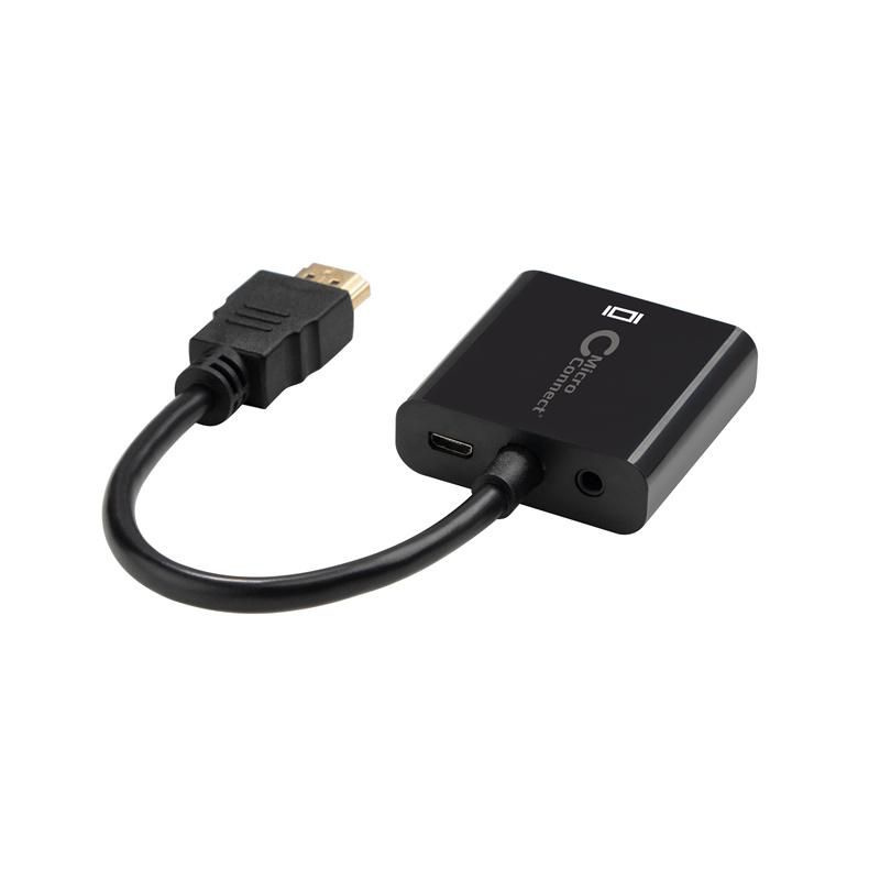 Microconnect HDMVGA2B câble vidéo et adaptateur 0,15 m VGA (D-Sub) HDMI Type A (Standard) Noir