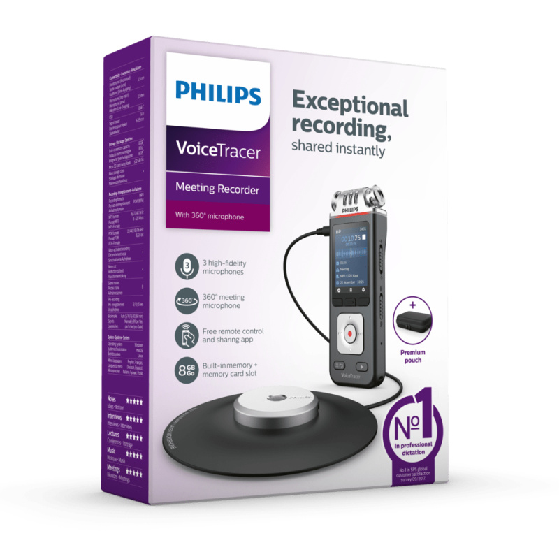 Philips Voice Tracer DVT8110/00 dictaphone Carte flash Anthracite, Chrome