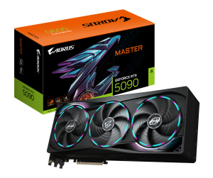 GIGABYTE AORUS GeForce RTX 5090 MASTER 32G Carte Graphique - 32 Go GDDR7, 512 bits, PCI-E 5.0, 2655MHz Fréquence du Cœur, 3 x DP 2.1a, 1 x HDMI 2.1b, GV-N5090AORUS M-32GD