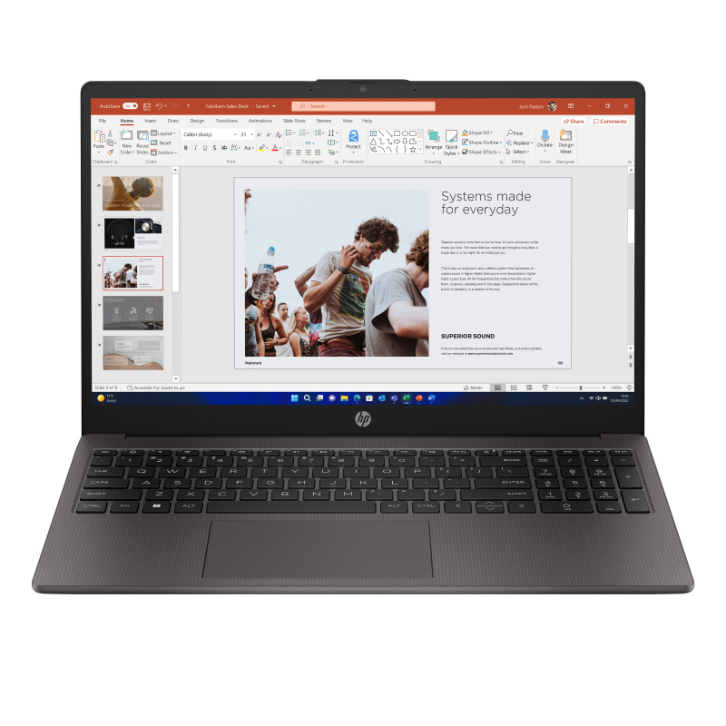 HP 250 G10 Intel® Core™ i3 i3-1315U Ordinateur portable 39,6 cm (15.6") Full HD 8 Go DDR4-SDRAM 512 Go SSD Wi-Fi 6 (802.11ax) Windows 11 Home Noir