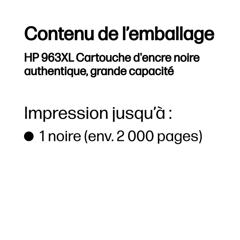 HP 963XL Cartouche d'encre noire authentique, grande capacité