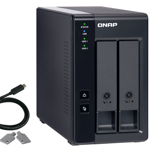QNAP TR-002 Boîtier de disques de stockage Boîtier disque dur/SSD Noir 2.5/3.5"