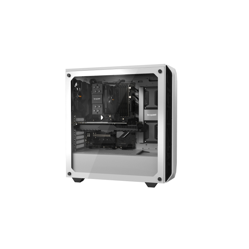 be quiet! Pure Base 500 blanc | Boîtier PC vitré, Mini ATX / Micro ATX / ATX, 2 ventilateurs Pure Wings 2 140 mm