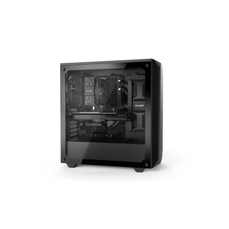 be quiet! Pure Base 500 noir | Boîtier PC vitré, Mini ATX / Micro ATX / ATX, 2 ventilateurs Pure Wings 2 140 mm