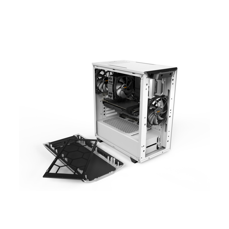be quiet! Pure Base 500 blanc | Boîtier PC vitré, Mini ATX / Micro ATX / ATX, 2 ventilateurs Pure Wings 2 140 mm