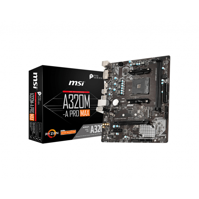 MSI A320M-A PRO MAX carte mère AMD A320 Emplacement AM4 micro ATX