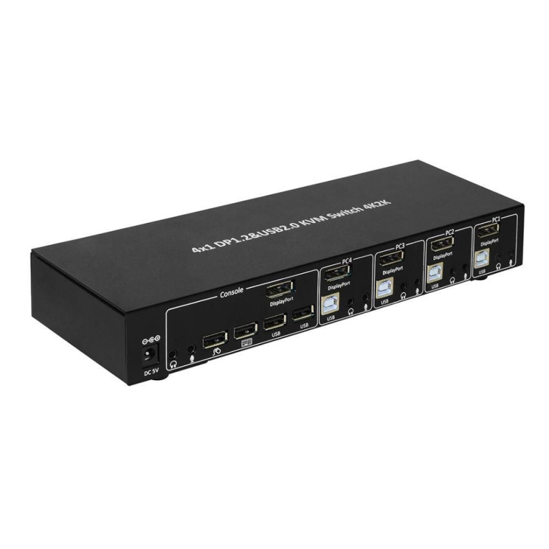 Microconnect MC-DP-KVM401K commutateur écran, clavier et souris Noir