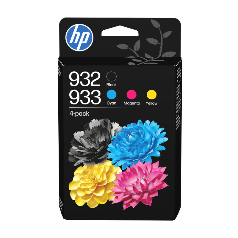 HP 932 Pack de 4 cartouches d'encre noire/ 933 Pack de 4 cartouches d'encre cyan/magenta/jaune authentiques