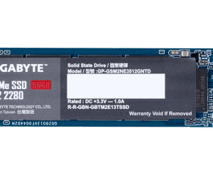 Gigabyte GP-GSM2NE3512GNTD disque SSD M.2 512 Go PCI Express 3.0 NVMe