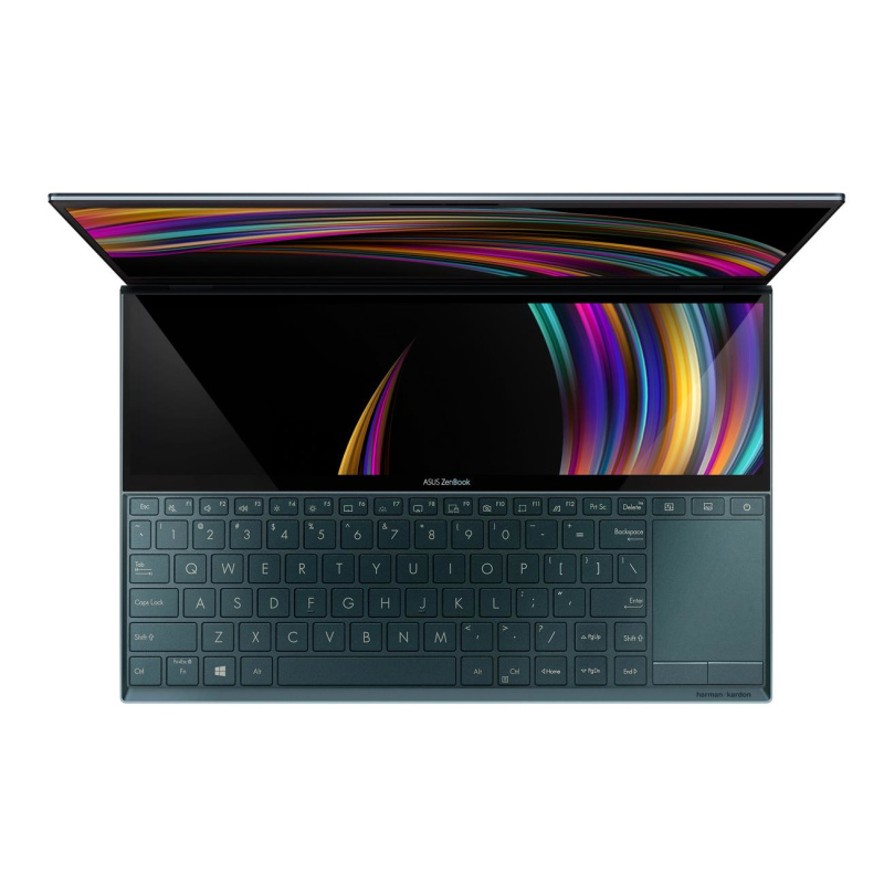 ASUS Zenbook Duo UX481FA-HJ054R Intel® Core™ i7 i7-10510U Ordinateur portable 35,6 cm (14") Full HD 16 Go LPDDR3-SDRAM 1 To SSD Wi-Fi 6 (802.11ax) Windows 10 Pro Bleu