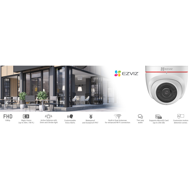 EZVIZ C4W Dôme Caméra de sécurité IP Extérieure 1920 x 1080 pixels Plafond