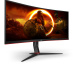 AOC G2 CU34G2X/BK LED display 86,4 cm (34") 3440 x 1440 pixels Quad HD Noir, Rouge