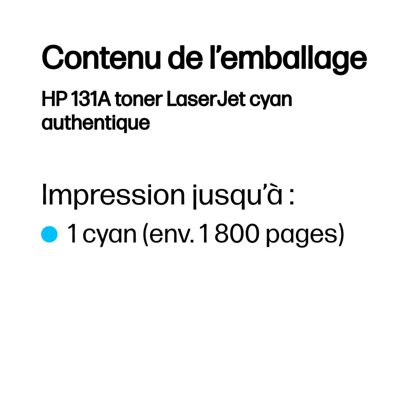 HP 131A toner LaserJet cyan authentique