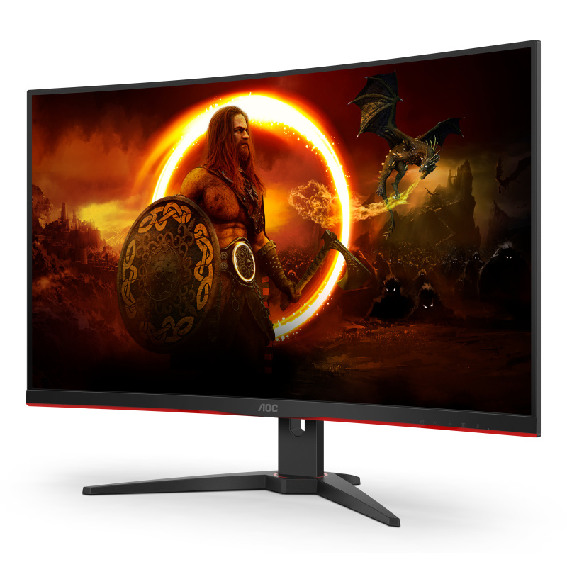 AOC G2 C32G2ZE/BK écran plat de PC 80 cm (31.5") 1920 x 1080 pixels Full HD LED Noir, Rouge
