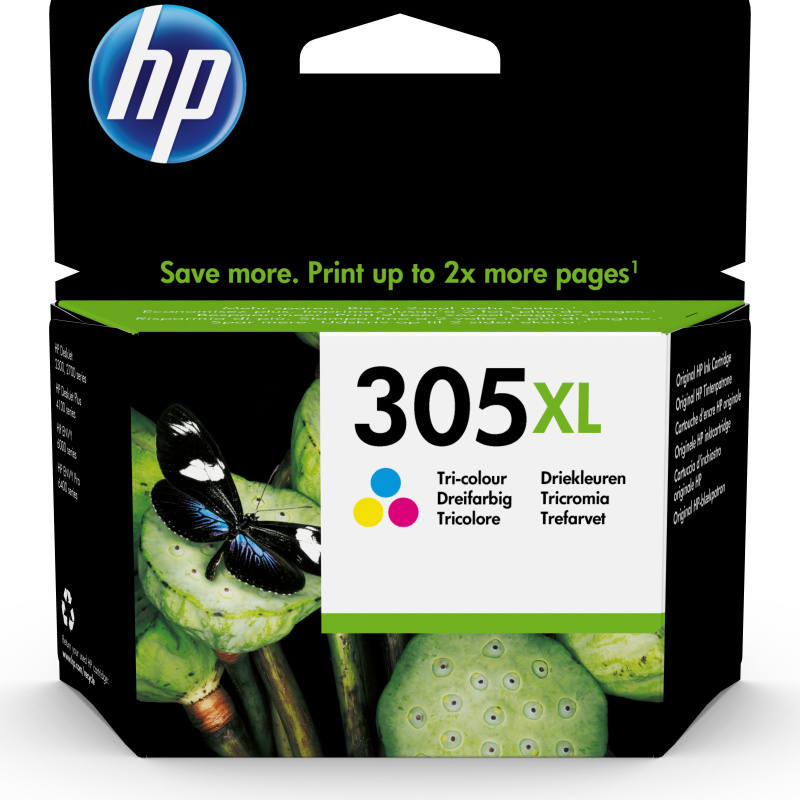 HP Cartouche d’encre trois couleurs 305XL grande capacité authentique