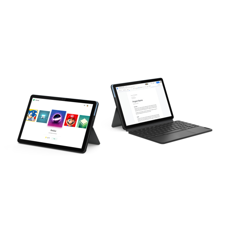 Lenovo IdeaPad Duet Chromebook Mediatek 128 Go 25,6 cm (10.1") 4 Go Wi-Fi 5 (802.11ac) ChromeOS Bleu, Gris