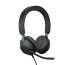 Jabra Evolve2 40, MS Stereo Casque Avec fil Arceau Bureau/Centre d'appels USB Type-A Bluetooth Noir