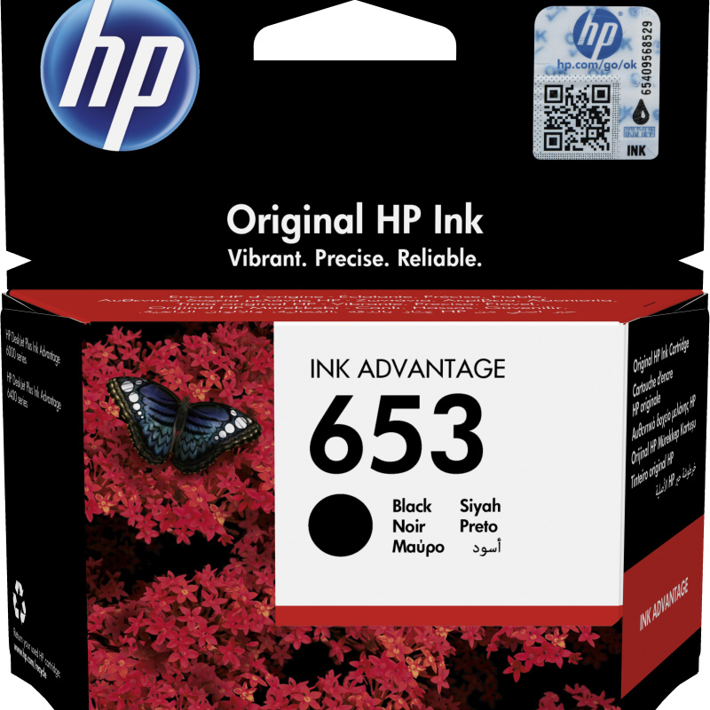 HP Cartouche d’encre Ink Advantage noire HP653 authentique