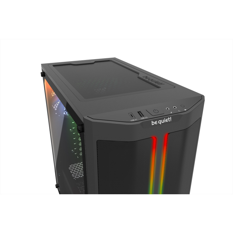 be quiet! Pure Base 500 DX Noir | Boîtier PC ARGB vitré, Mini ITX / Micro ATX / ATX, 3 ventilateurs Pure Wings 2 140 mm