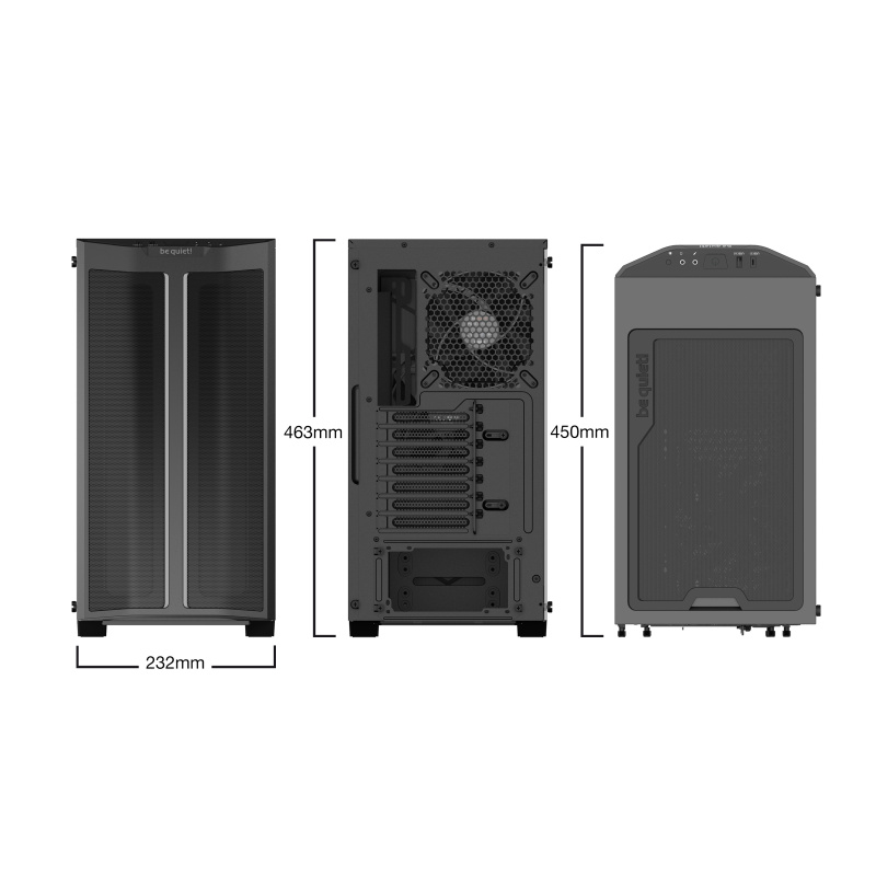be quiet! Pure Base 500 DX Noir | Boîtier PC ARGB vitré, Mini ITX / Micro ATX / ATX, 3 ventilateurs Pure Wings 2 140 mm