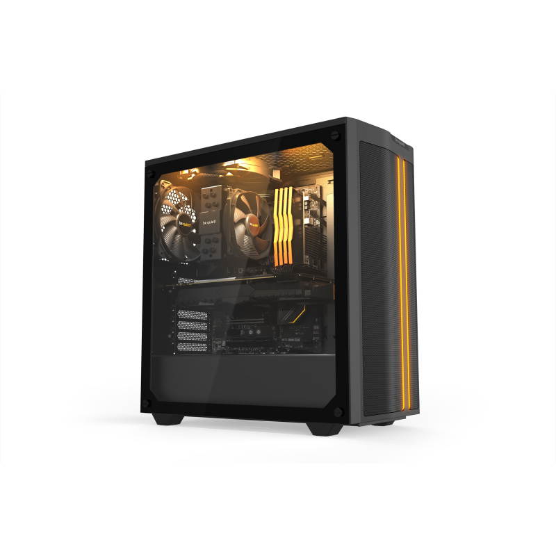 be quiet! Pure Base 500 DX Noir | Boîtier PC ARGB vitré, Mini ITX / Micro ATX / ATX, 3 ventilateurs Pure Wings 2 140 mm