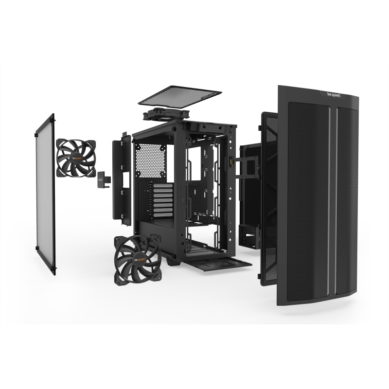 be quiet! Pure Base 500 DX Noir | Boîtier PC ARGB vitré, Mini ITX / Micro ATX / ATX, 3 ventilateurs Pure Wings 2 140 mm