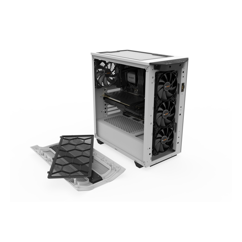 be quiet! Pure Base 500 DX Blanc | Boîtier PC ARGB vitré, Mini ITX / Micro ATX / ATX, 3 ventilateurs Pure Wings 2 140 mm