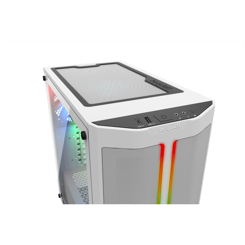 be quiet! Pure Base 500 DX Blanc | Boîtier PC ARGB vitré, Mini ITX / Micro ATX / ATX, 3 ventilateurs Pure Wings 2 140 mm