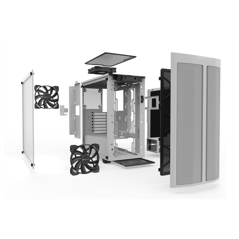 be quiet! Pure Base 500 DX Blanc | Boîtier PC ARGB vitré, Mini ITX / Micro ATX / ATX, 3 ventilateurs Pure Wings 2 140 mm