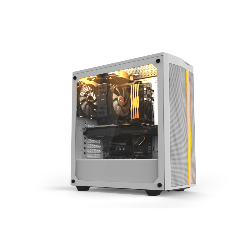 be quiet! Pure Base 500 DX Blanc | Boîtier PC ARGB vitré, Mini ITX / Micro ATX / ATX, 3 ventilateurs Pure Wings 2 140 mm