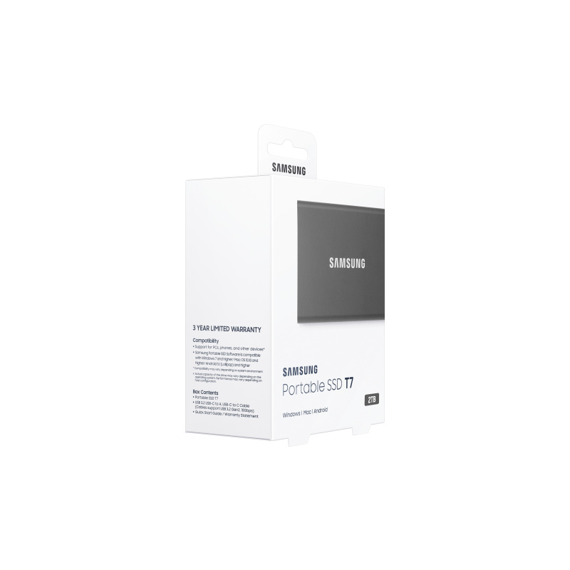 Samsung Portable SSD T7 2 To USB Type-C 3.2 Gen 2 (3.1 Gen 2) Gris