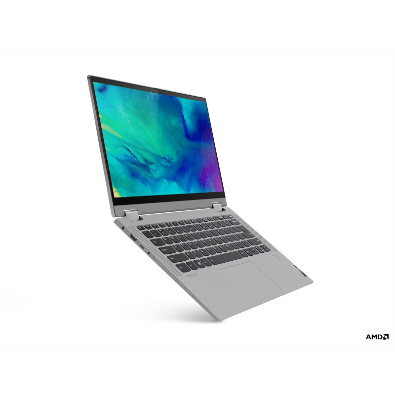 Lenovo IdeaPad Flex 5 14ALC05 AMD Ryzen™ 7 5700U Hybride (2-en-1) 35,6 cm (14") Écran tactile Full HD 8 Go DDR4-SDRAM 512 Go SSD Wi-Fi 6 (802.11ax) Windows 10 Home Français Gris, Platine