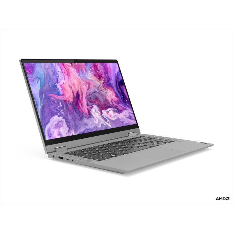 Lenovo IdeaPad Flex 5 14ALC05 AMD Ryzen™ 7 5700U Hybride (2-en-1) 35,6 cm (14") Écran tactile Full HD 8 Go DDR4-SDRAM 512 Go SSD Wi-Fi 6 (802.11ax) Windows 10 Home Français Gris, Platine