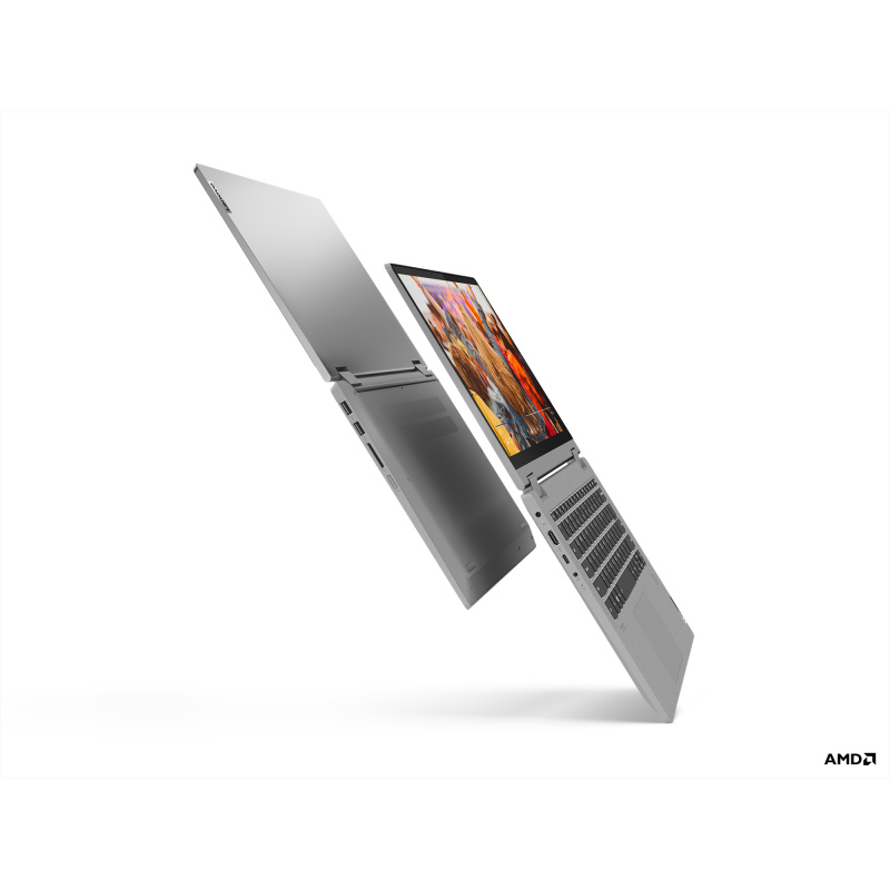 Lenovo IdeaPad Flex 5 14ALC05 AMD Ryzen™ 7 5700U Hybride (2-en-1) 35,6 cm (14") Écran tactile Full HD 8 Go DDR4-SDRAM 512 Go SSD Wi-Fi 6 (802.11ax) Windows 10 Home Français Gris, Platine