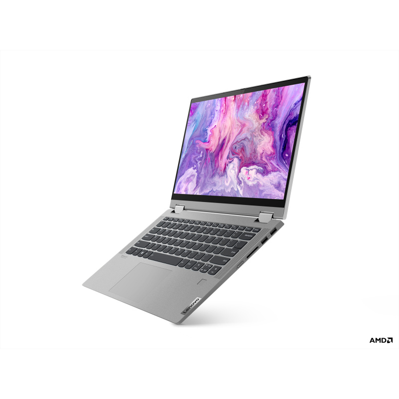 Lenovo IdeaPad Flex 5 14ALC05 AMD Ryzen™ 7 5700U Hybride (2-en-1) 35,6 cm (14") Écran tactile Full HD 8 Go DDR4-SDRAM 512 Go SSD Wi-Fi 6 (802.11ax) Windows 10 Home Français Gris, Platine