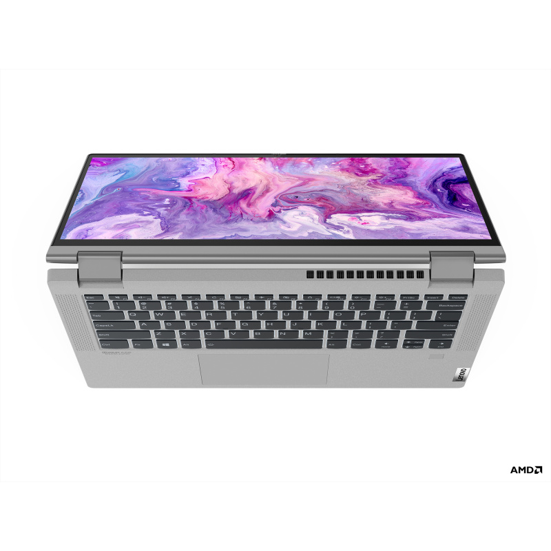 Lenovo IdeaPad Flex 5 14ALC05 AMD Ryzen™ 7 5700U Hybride (2-en-1) 35,6 cm (14") Écran tactile Full HD 8 Go DDR4-SDRAM 512 Go SSD Wi-Fi 6 (802.11ax) Windows 10 Home Français Gris, Platine