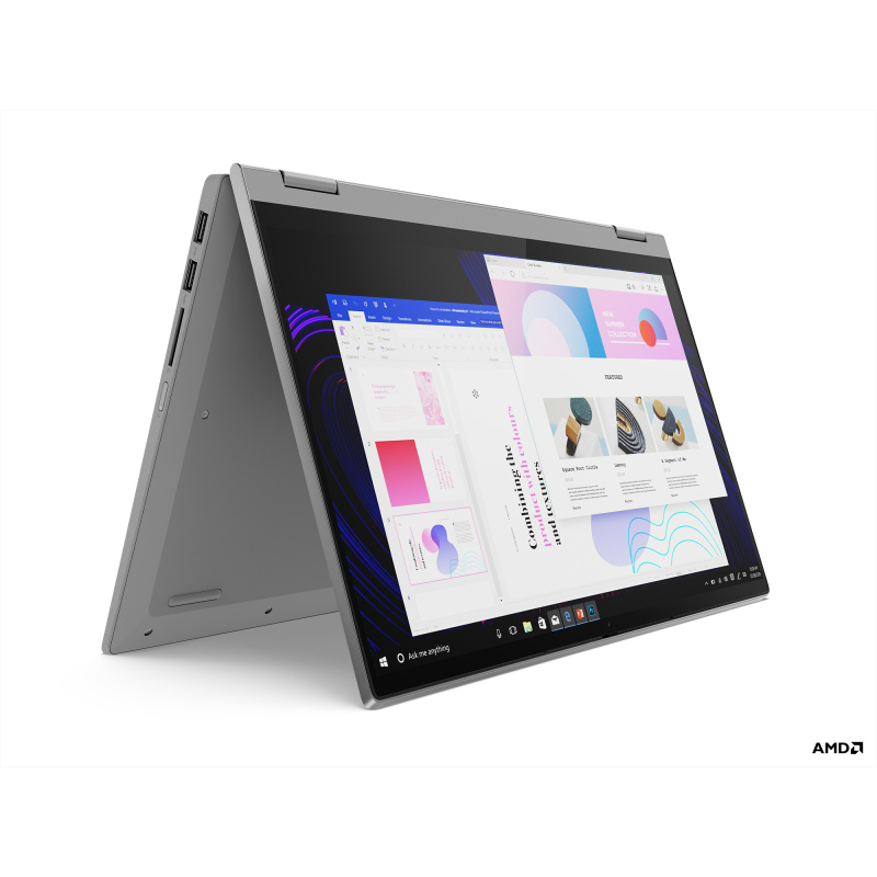 Lenovo IdeaPad Flex 5 14ALC05 AMD Ryzen™ 7 5700U Hybride (2-en-1) 35,6 cm (14") Écran tactile Full HD 8 Go DDR4-SDRAM 512 Go SSD Wi-Fi 6 (802.11ax) Windows 10 Home Français Gris, Platine