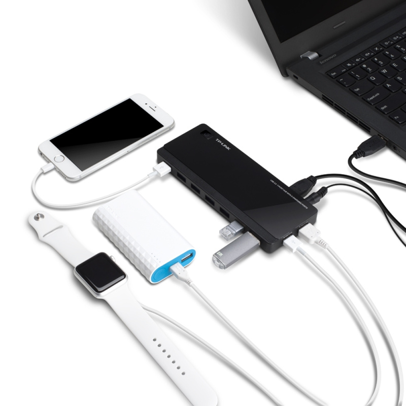 TP-Link UH720 hub & concentrateur USB 3.2 Gen 1 (3.1 Gen 1) Micro-B 5000 Mbit/s Noir