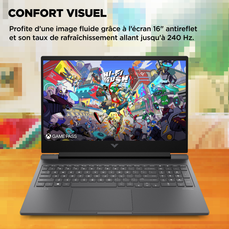 HP Victus Gaming Laptop 16-r1002nf Intel® Core™ i7 i7-14700HX Ordinateur portable 40,9 cm (16.1") Full HD 16 Go DDR5-SDRAM 1 To SSD NVIDIA GeForce RTX 4070 Wi-Fi 6 (802.11ax) Windows 11 Home Noir