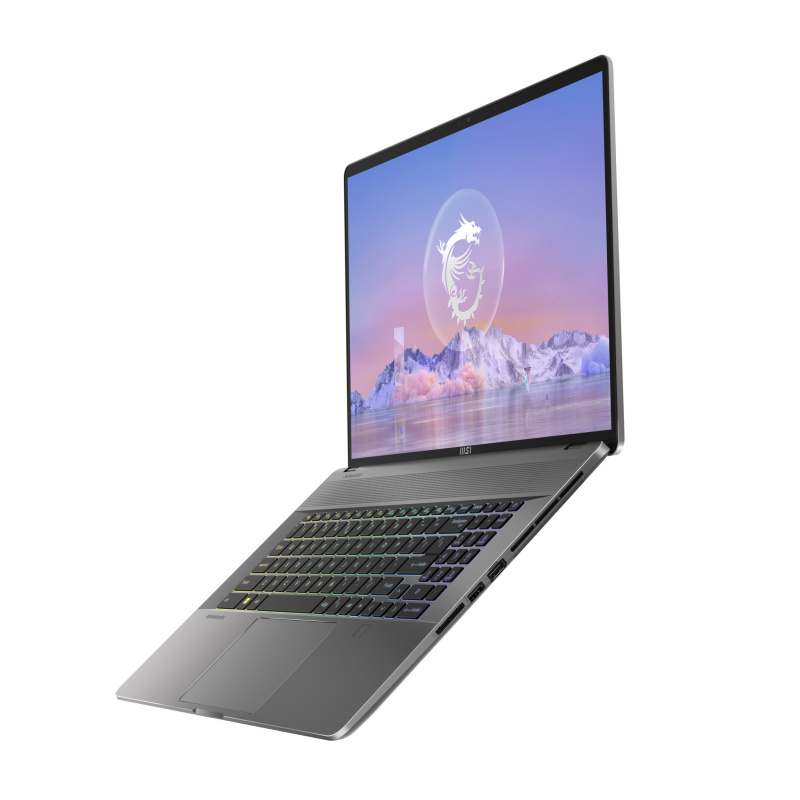 MSI Creator Z17 HX Studio A13VGT-005FR Intel® Core™ i9 i9-13950HX Ordinateur portable 43,2 cm (17") Écran tactile Quad HD+ 64 Go DDR5-SDRAM 2 To SSD NVIDIA GeForce RTX 4070 Wi-Fi 6E (802.11ax) Windows 11 Pro Gris