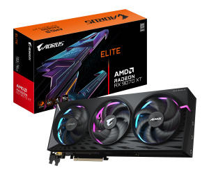 GIGABYTE AORUS Radeon RX 9070 XT ELITE 16G Carte Graphique - 16 Go GDDR6, 256 bits, PCI-E 5.0, 3100 MHz Fréquence du Cœur, 2 x DisplayPort, 2 x HDMI, GV-R9070XTAORUS E-16GD