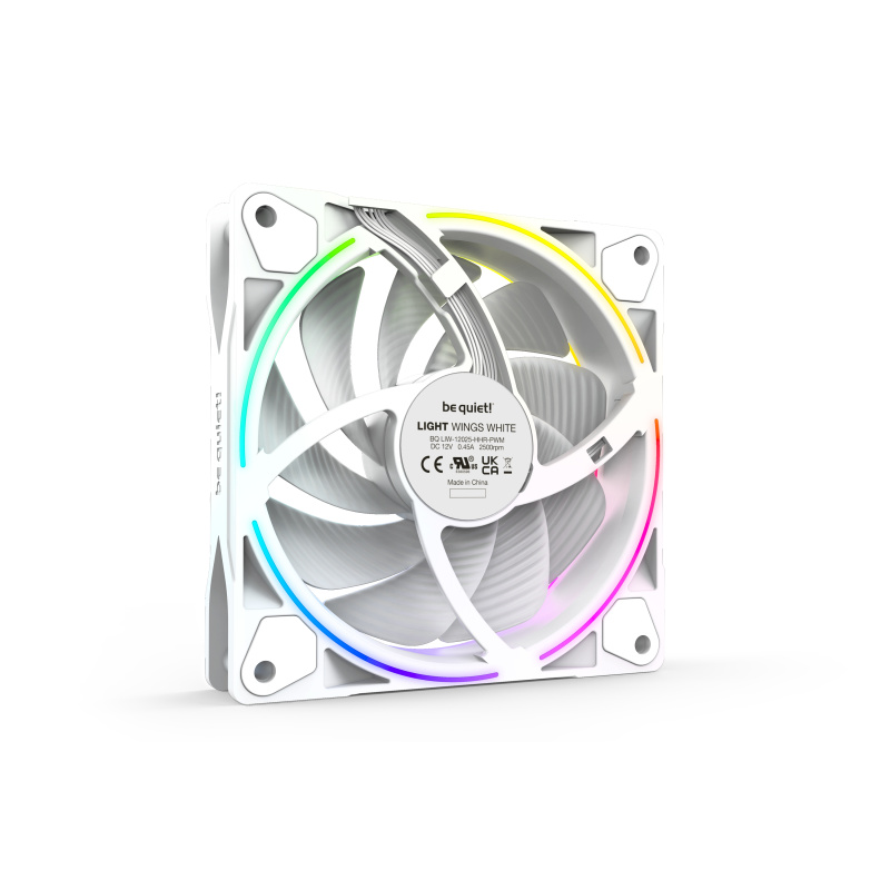 be quiet! Light Wings 120 mm PWM | Ventilateur PC ARGB high-speed White, Pack de 3